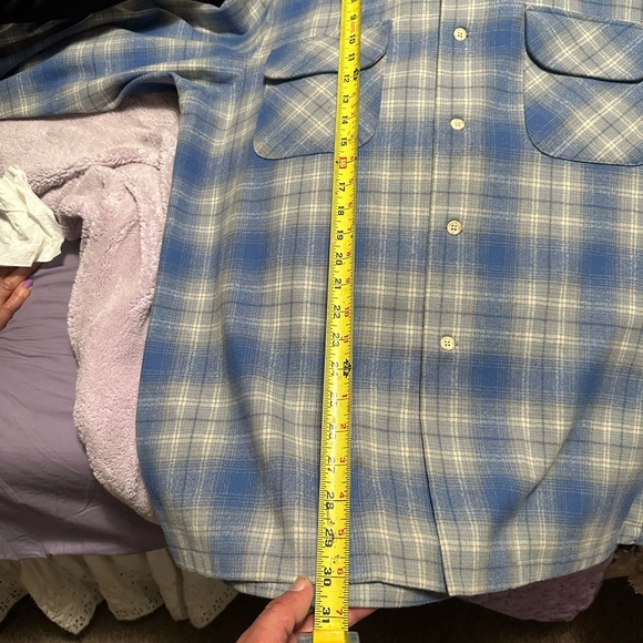 Pendleton board shirt, size large, regular blue, and white - Picture 2 of 6